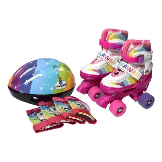 Patin 4 Ruedas Luminosas Y Accesorios Blanco Unickawaii