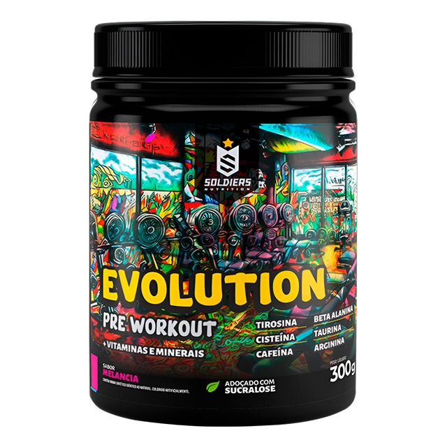 PrĂ©-treino Evolution Workout 300g TermogĂȘnico Sabor Melancia Soldiers PrĂ©-treino Evolution Workout 300g TermogĂȘnico Sabor Melancia Soldiers