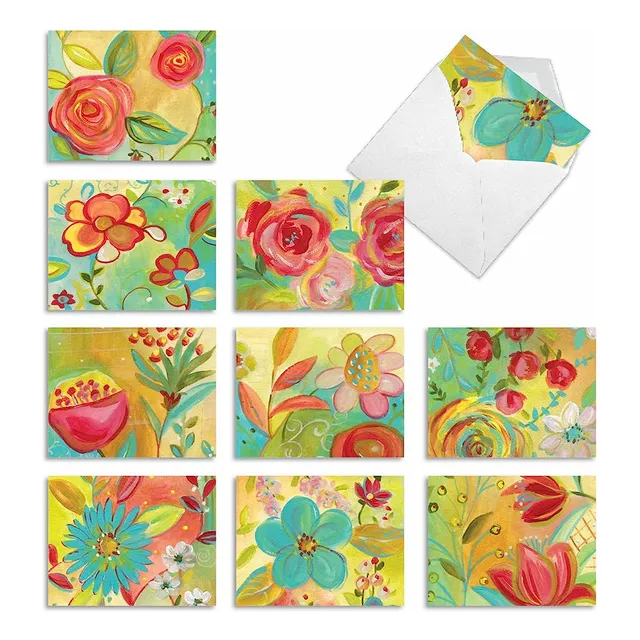 ~? La Mejor Compañía De Tarjetas - 10 Tarjetas De Flores Sur