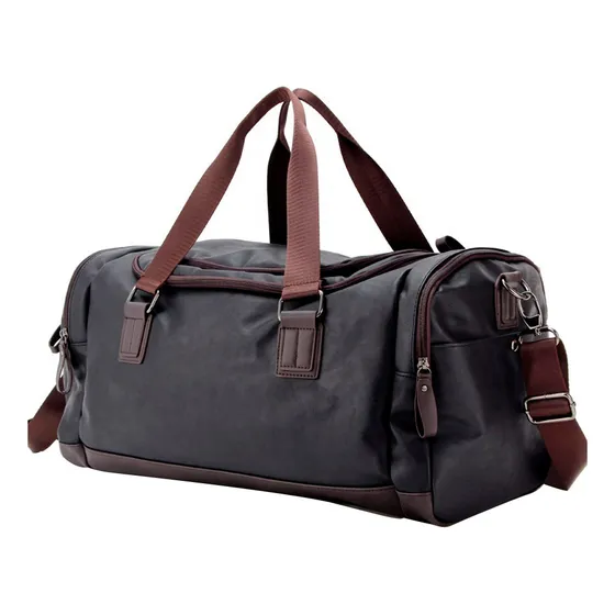 Bolso De Mano Para Viajes Con Diseño Vintage De Cuero Pu Color Gris oscuro