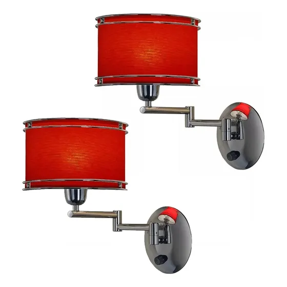 Pack X 2 Aplique Brazo Movil Cromo Con Tecla Rojo