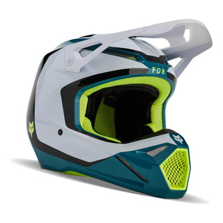 Casco De Motocross Fox Racing V1 Nitro Maui Azul Pequeño Casco De Motocross Fox Racing V1 Nitro Maui Azul Pequeño