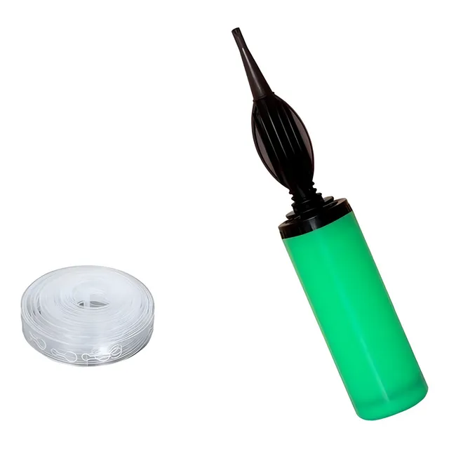 Kit Bomba Para Balão + Fita Cola Gota 100 Pontos Adesivos