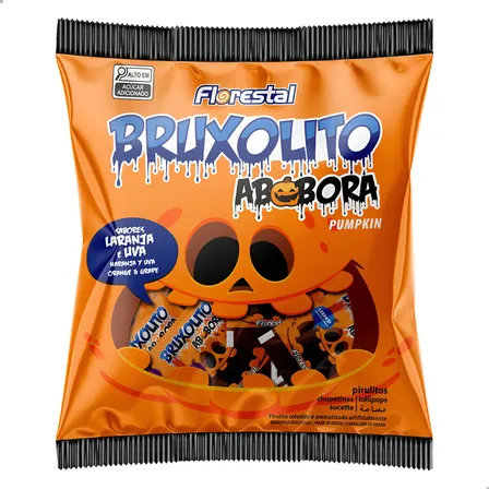 Pirulito Florestal Bruxolito Laranja E Uva Sem Glúten 10 G 50