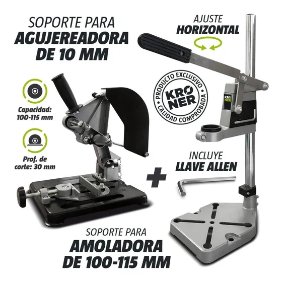 Combo Soporte Taladro + Soporte Amoladora - Apto Banco