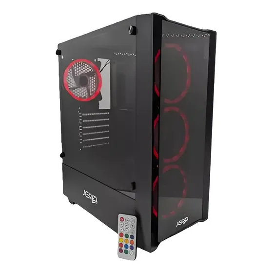 Case Pc Gaming Jemip 4 Fan Argb + Controlador Atx