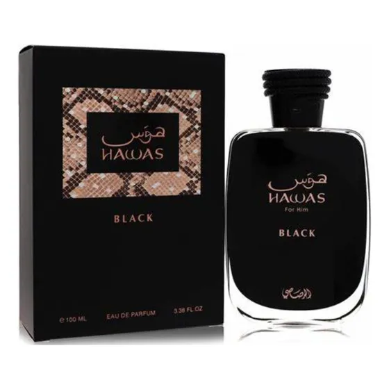 Perfume Hawas Black Para Hombre De Rasasi Edp 100ml
