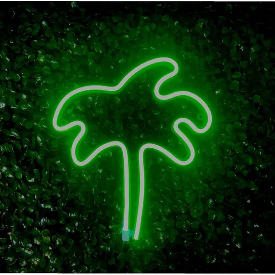 Luminária Parede Coqueiro Led Neon Decoração Luz 25cm Bivolt
