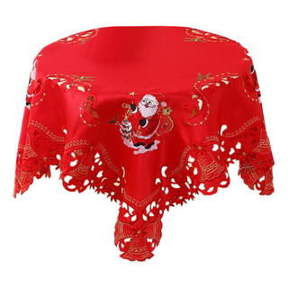 O Mantel Bordado Navideño, Forro De Mesa Redondo Ahuecado O Mantel Bordado Navideño, Forro De Mesa Redondo Ahuecado