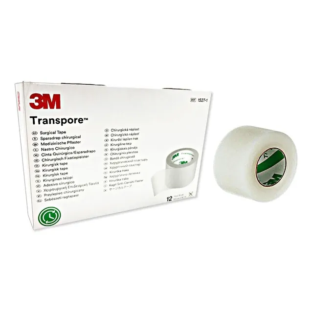 Esparadrapo 3m Transpore Plástico  12 Rollos 2,5cm X 9,1m
