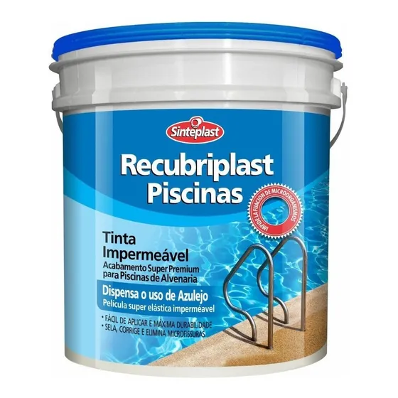 Tinta Elástica Película Impermeável Piscina Alvenaria 3,6lt Cor Azul Piscina