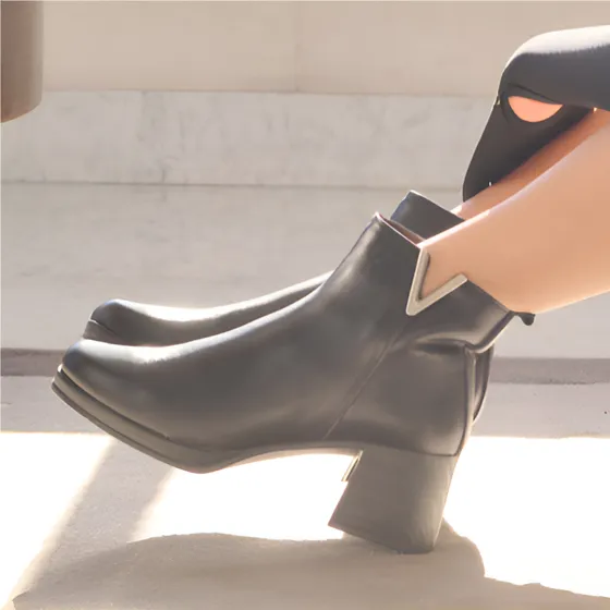 Botas De Cuero Citadina Mujer Taco Separado Liviana Bellfast