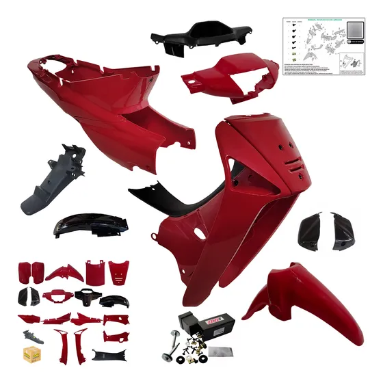 Kit Plasticos Para Honda Wave 110 Rojo + Tornillos + Calcos