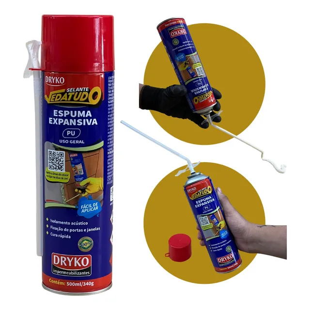 Espuma Expansiva Poliuretano 500ml Pu Porta Janela Profissio