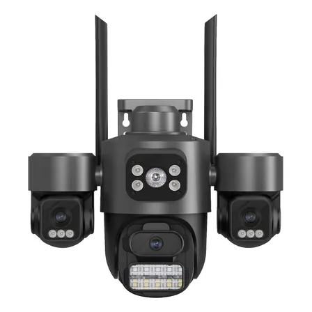 Cámara De Seguridad Hamrolte F1 360° Exterior Ip66 Wifi Ptz 12mp Visión Nocturna Gris