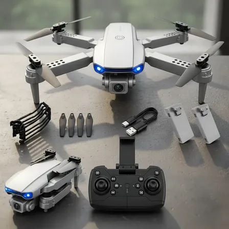 Drone Pro Full Hd Dobrável Wi-fi Câmera Completo 2 Baterias Cinza Pro Full Fotografia Aerea