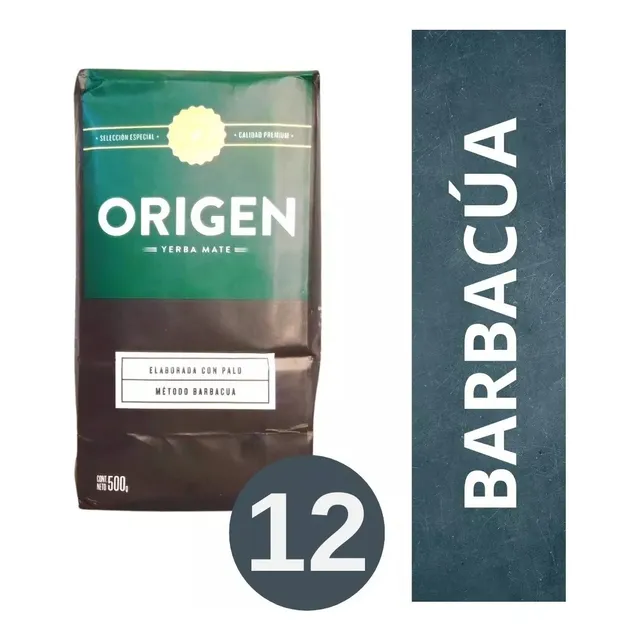 Yerba Mate Origen Barbacua Premium Artesanal Misiones - X12