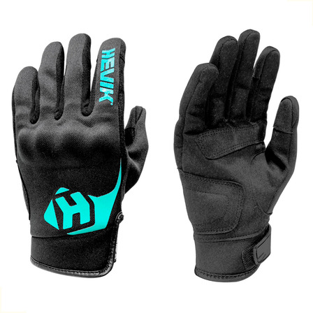 Guante Moto Con Protecciones - Mujer - Negro/celeste Guante Moto Con Protecciones - Mujer - Negro/celeste