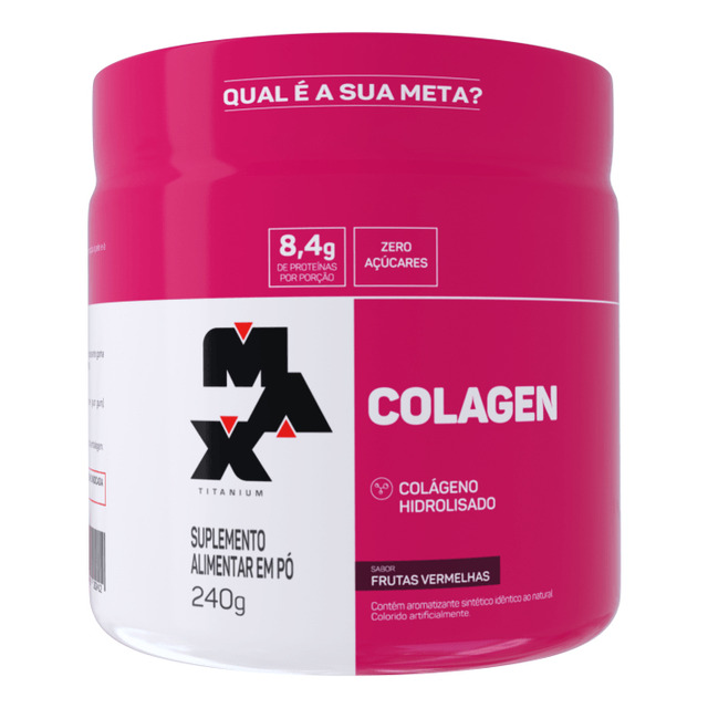 Suplemento Para Academia Collagen Sabor Frutas Vermelhas 240g Colágeno Max Titanium Suplemento Para Academia Collagen Sabor Frutas Vermelhas 240g Colágeno Max Titanium