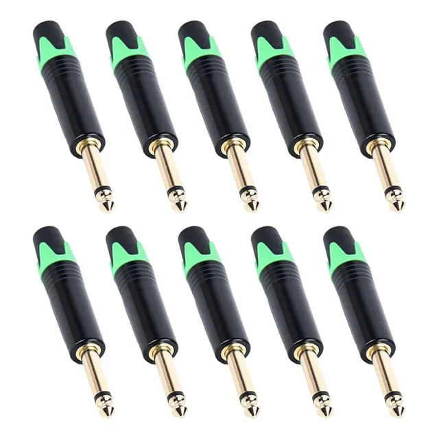 Plug Mono 6.3mm 1/4 Np2x Endurecido De Baquelita Metal 10pzs