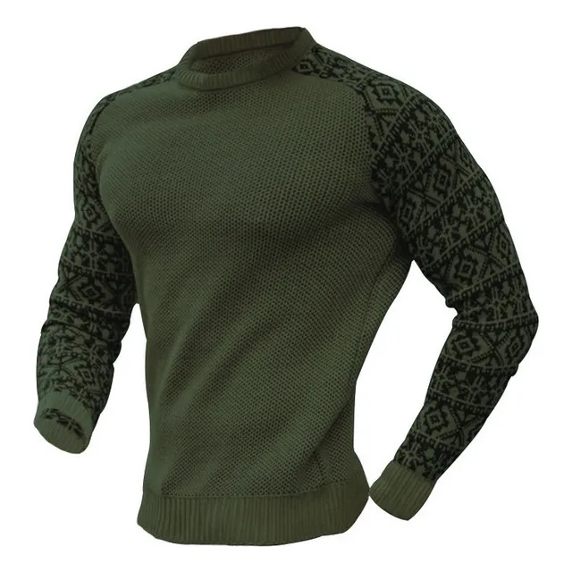 Shaoke Suéter Cálido Tejido Con Bloques De Color For Hombre