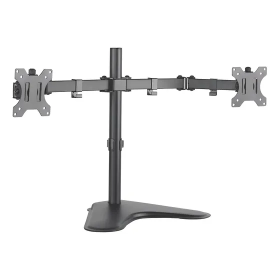 Suporte Articulado Mesa 2 Monitores 17 a 32 Polegadas 8kg ELG por Monitor Coluna 45cm Giro 360° Inclinável ±45° VESA 100x100 Preto T1224N
