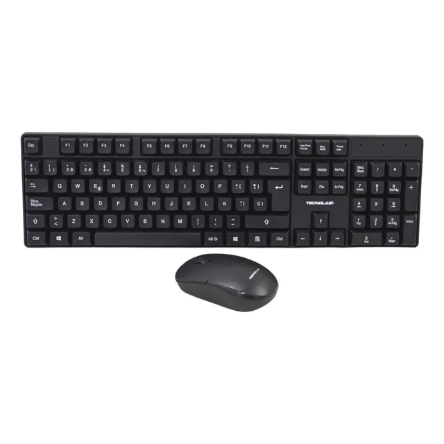 Kit Combo Teclado Y Mouse Inalámbrico Tecnolab Tl645 Mouse Negro Teclado Negro