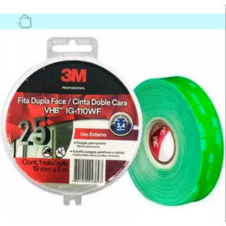 Fita Dupla Face 3m Vhb Ig-110wf 19mm X 5m Branca Uso Externo Cor Branco Fita Dupla Face 3m Vhb Ig-110wf 19mm X 5m Branca Uso Externo Cor Branco