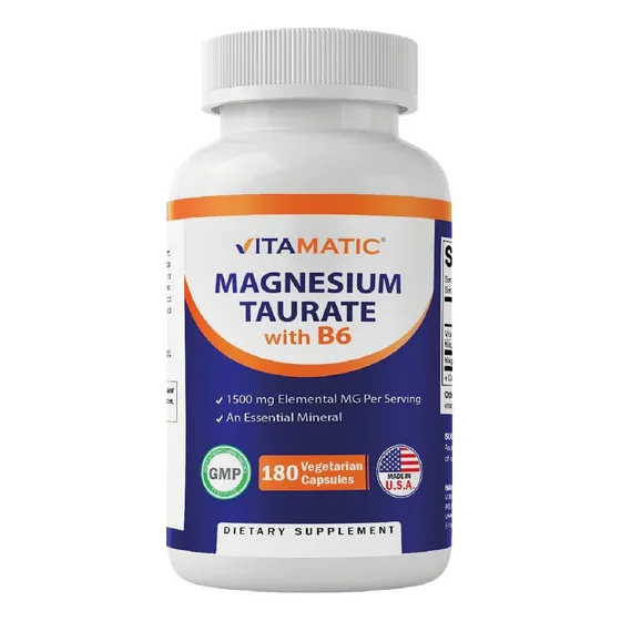 Magnesio Taurate - Vitamatic - 1500mg - 180caps - Usa Import