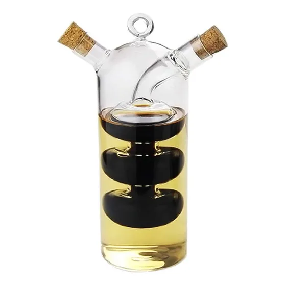 Dispensador Vinagrera Y Aceites Cocina 2 En 1 Vidrio Soplado