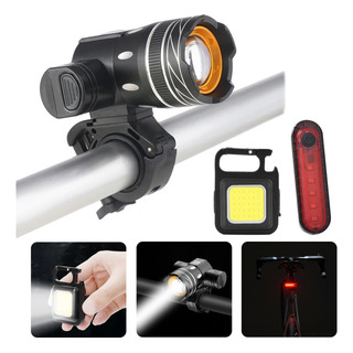 Lampara Luz Bicicleta Luces Recargable Trase Y Led Linterna Lampara Luz Bicicleta Luces Recargable Trase Y Led Linterna