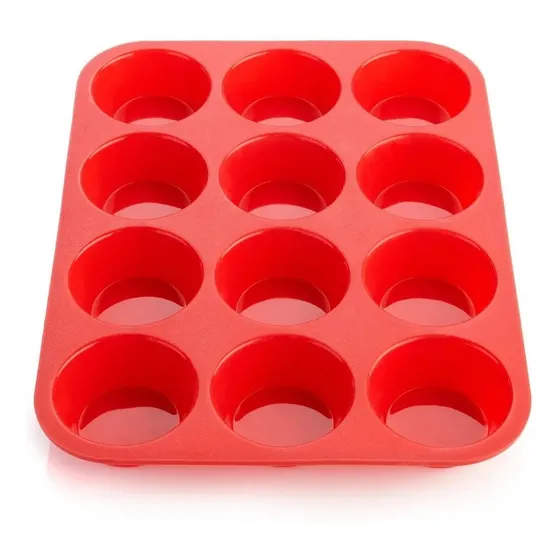 Molde Cupcakes Muffins De Silicona Flexible X12 Pirotin