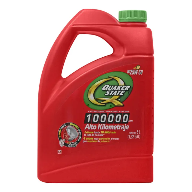 Aceite Motor 25w50 Alto Kilometraje Garrafa 5 L Quaker State