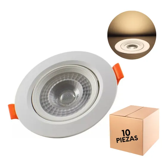 Empotrado Plafon Led 3w Spot Dirigible Luz Calida Pack 6pz