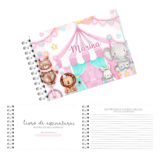Caderno Livro De Assinaturas E Mensagens Para Bebê Temas
