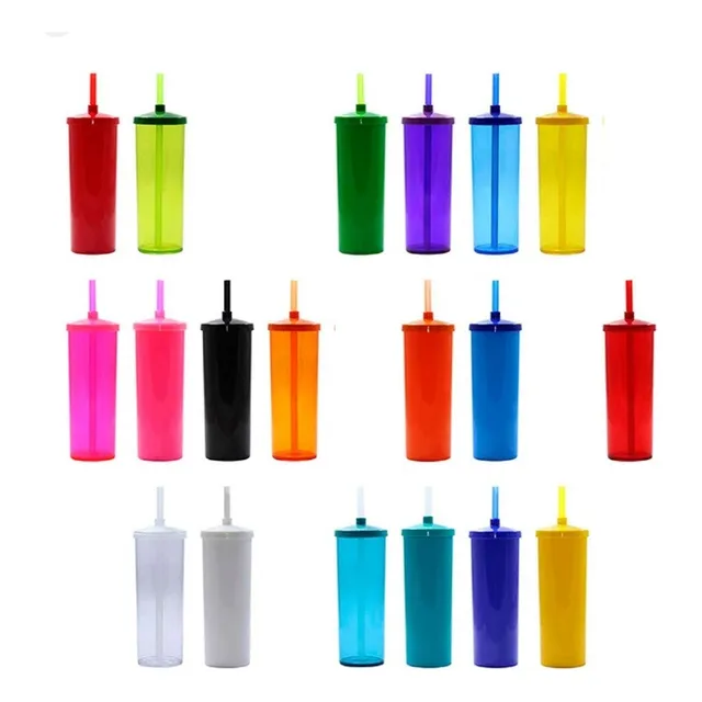 30 Vasos Trago Largo Con Tapa Y Sorbito