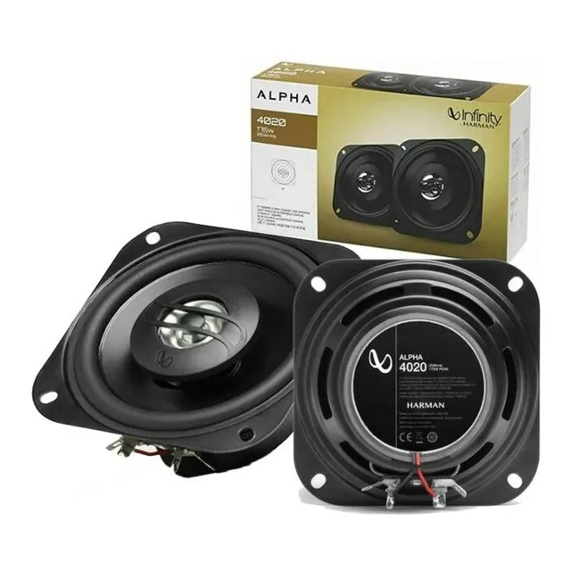 Parlante tipo Infinity ALPHA 4020 para auto/camioneta color negro 4" x 4" x 4 " x 2 unidades