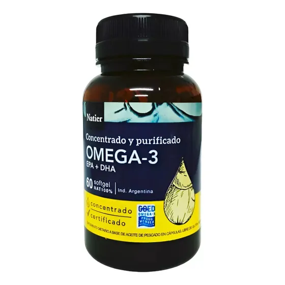 Omega 3 Concentrado Y Purificado Softgel X 60 Cáps Natier