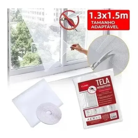 Kit 4 telas mosqueteiro Janela 1,30x1,50 c/ velcro cor translucido