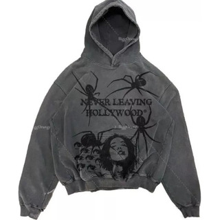 Sudadera Con Capucha Con Estampado De Araña Gótica Y2k Sudadera Con Capucha Con Estampado De Araña Gótica Y2k