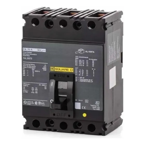 Interruptor Termomagnetico Fal36070 Squared 70 Amp. 3 Polos Frecuencia 60hz