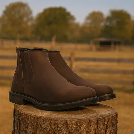 Bota Botina Masculina Couro Legítimo Chelsea Crazy Horse