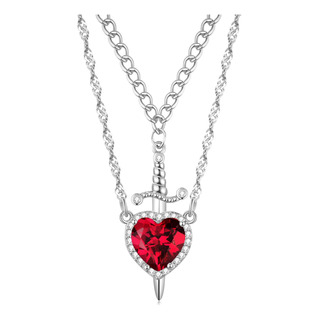 Collares De Amistad Espada Y Corazón Para Mujer San Valentín Collares De Amistad Espada Y Corazón Para Mujer San Valentín