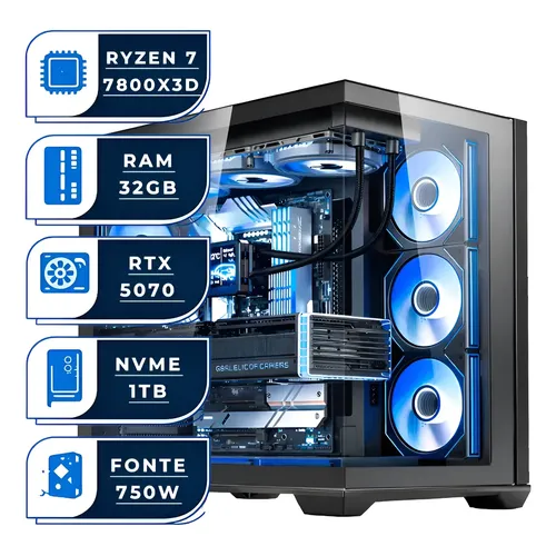 Pc Gamer Cpu Ryzen 7 7800x3d, M.2 1tb, 32gb 6400, Rx 9060 Xt