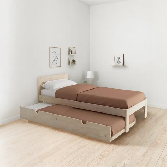 Cama Individual Base Canguro + Cabecera