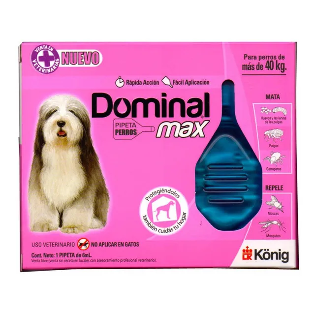 Pipeta Antipulgas Dominal Max Mas De 40kg + Snacks