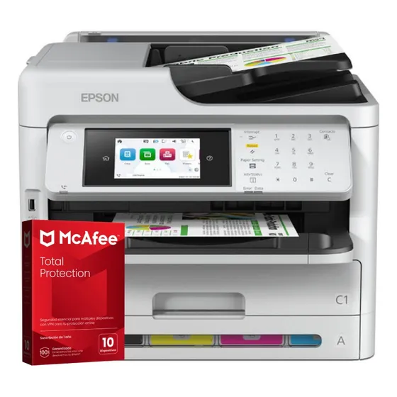 Multifunción Epson Workforce Pro Wf-c5890 + Antivirus Mcafee Blanco