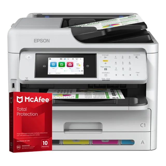 Multifunción Epson Workforce Pro Wf-c5890 + Antivirus Mcafee Blanco