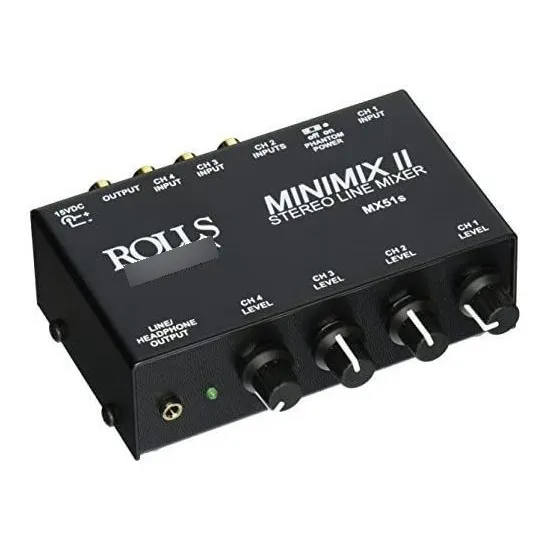 Mezclador Rols Mx51s Mini De 2 Canales Entradas Rca -negro