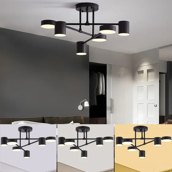 Lámpara Led Techo Moderna 3 Modos Para Sala Recámara Baño